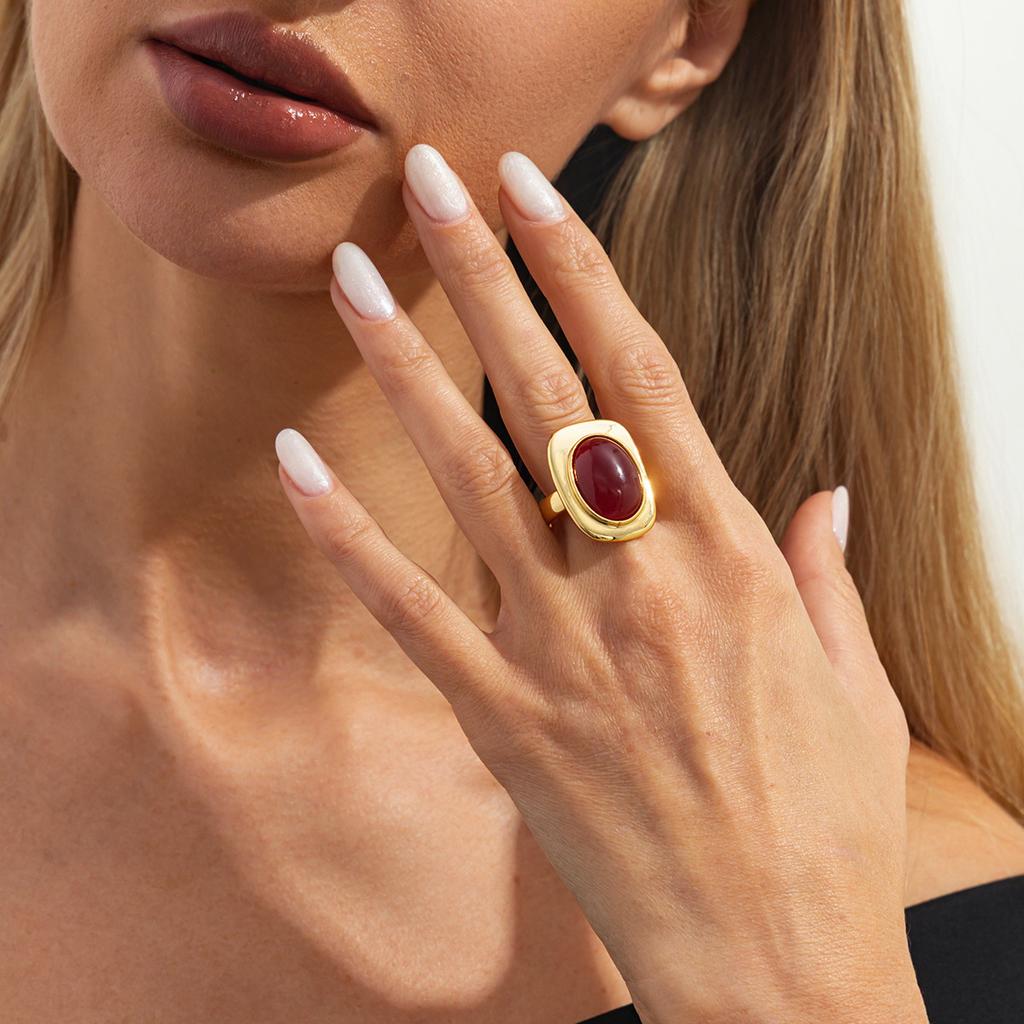 Retro Resin Acrylic Oval Stud Earrings Rings for Women Trendy Gold Color Geometric Earrings Fashion Jewelry Accessories Gift