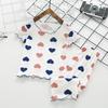 Girls Summer Ice Silk Short Sleeve Pajama Set Polka Dot Thin Home Wear Kids Cool Air Conditioner Underwear