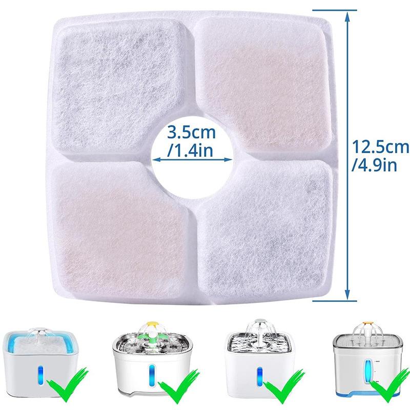 ATUBAN Pet Fountain Filter Set,Filtration System Replacement Cat Water Fountain Filters for Square 84oz/2.5L Automatic Fountain