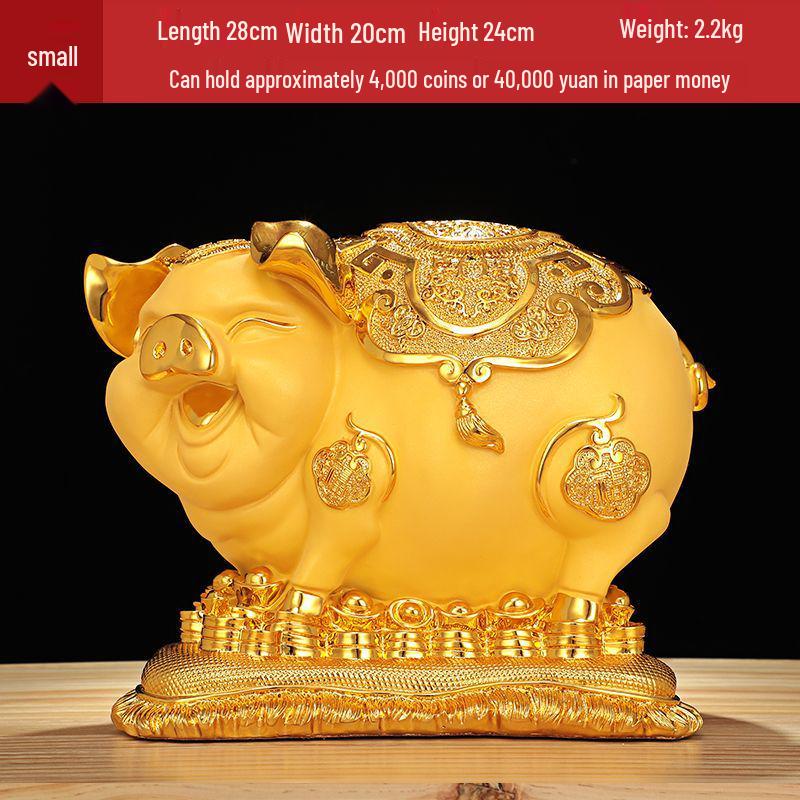 

Gold Pig Coin Bank: Wealth-Attracting Figurine for All Ages - Perfect Year of the Pig or Birthday Gift