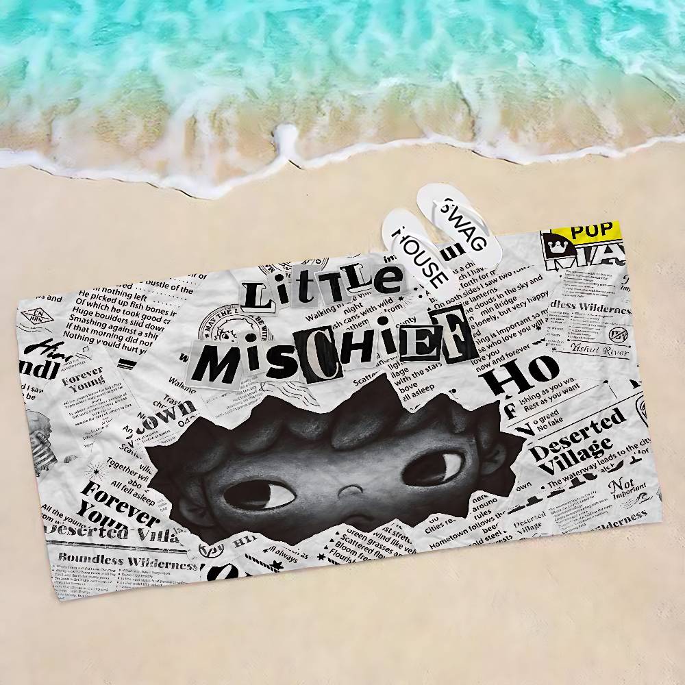 Cartoon H-HIRONOS Anime Beach Swimming Towel Soft Absorbent Washcloth Children's Gifts For Kids Travel Camping Gym