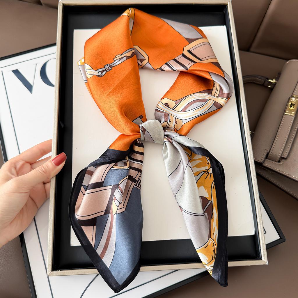 111% Mulberry Silk 71 Square Scarf, New Sky City Professional Decorative Scarf, Commuting To Work Versatile Silk Scarf