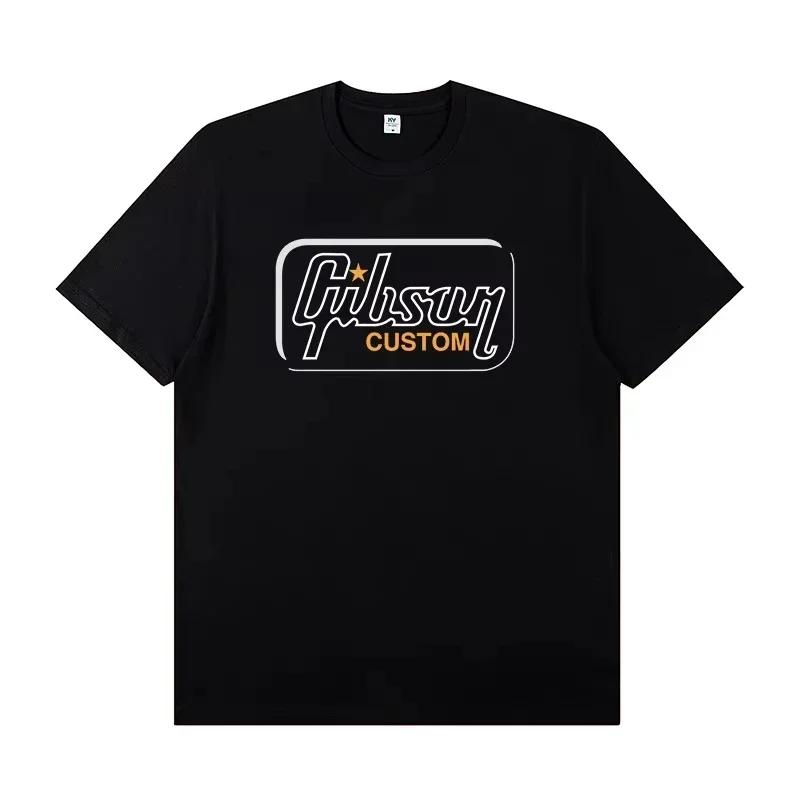 Sommer Neue Slash Kollektion Gibson Les Paul Stilvoll und Lässig Hochwertiges Grafisch Bedrucktes Oversize Kurzarm-T-Shirt