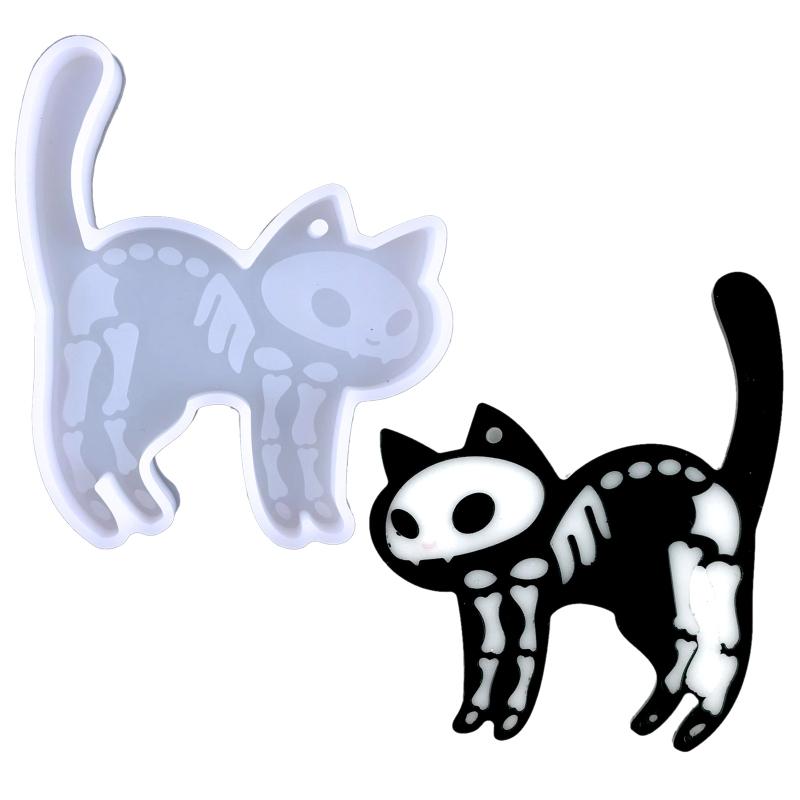 Cute Cat Silicone Mold DIY Earring Necklace Keychain Pendant Molds Super Glossy Animal Epoxy Resin Casting Mold Craft