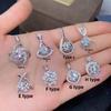 Moissanite Pendant Necklace Plated with Pt950 High Carbon Diamond Imitation US Imported Jewelry