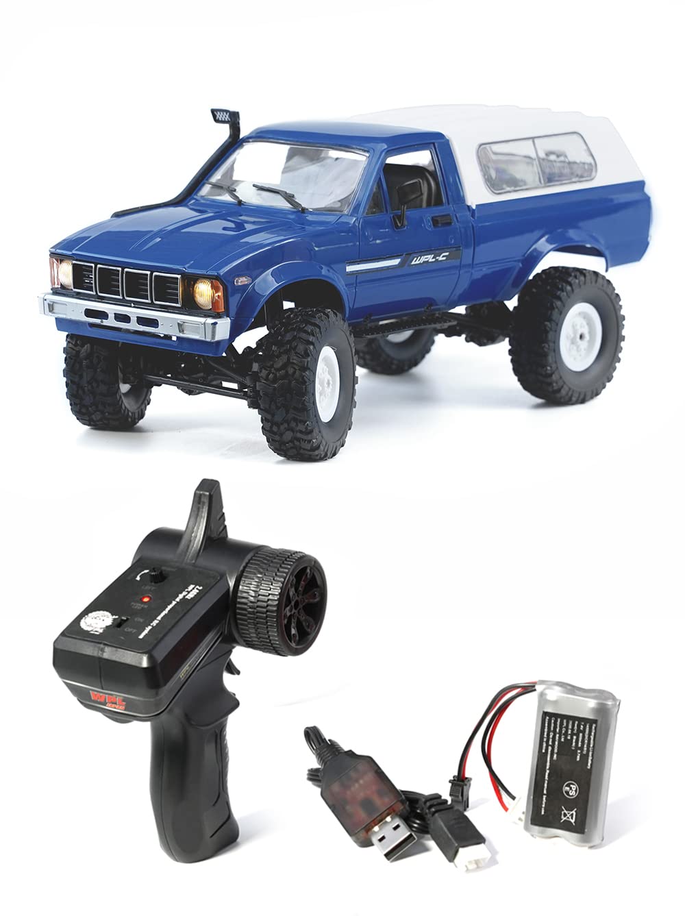

WPL JAPAN C24 WPL Official Product, Technical Approval Mark Included, 116 Scale 4WD RC Rock Crawler Crawler with Professional Design (Blue)