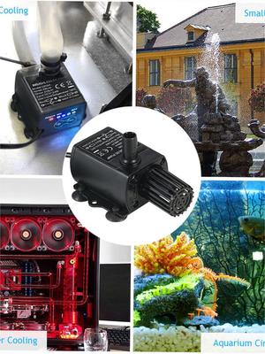 Ultra-quiet Mini USB DC5V 4.8W 300L/H Lift 300cm Brushless Water Pump Waterproof Submersible Fountain with Flow Adjustment
