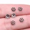 50Pcs Bead Caps Charm Jewelri Antique Silver Color 6X6X2mm