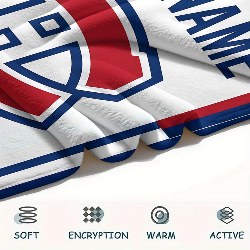 Custom Name,Montreal Canadiens Printed Flannel Blanket, soft throw for bedroom sofa, washable, Christmas present, great gift.