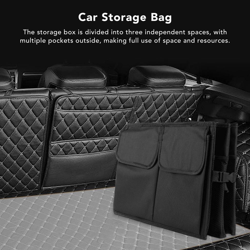 Car Trunk Storage Bag Large Capacity Foldable Oxford Fabric Waterproof Car Storage Box for Shopping Camping