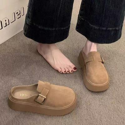 Retro Thick-soled Birkenstock Head Half Slippers, New Spring Outer Wear Heightening Birkenstock Shoes
