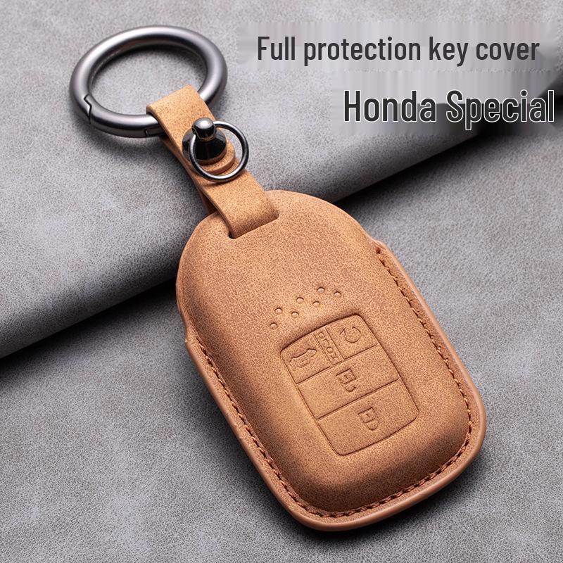 Compatible Leather Key Cover for GAC Toyota CRV, Crown, Accord, Civic, Haoying, and Inspire