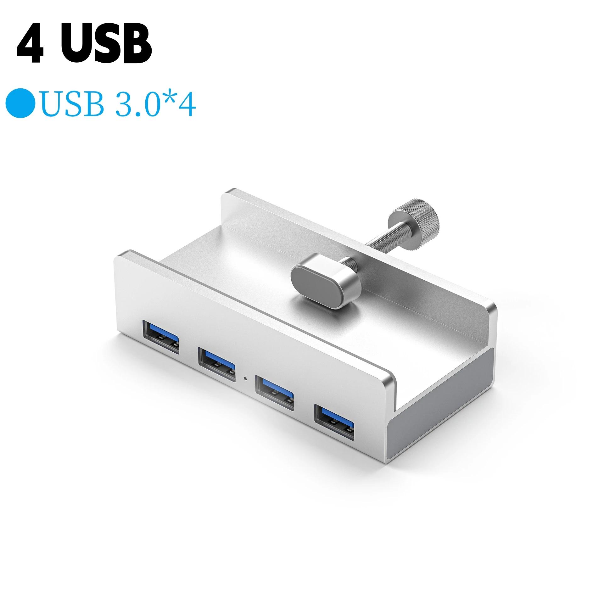 

1 шт. 4-портовый USB-C хаб с питанием, USB 3.0 сплиттер-адаптер, USB-C клип-хаб, док-станция, высокоскоростная передача данных 5G для ноутбука, ПК