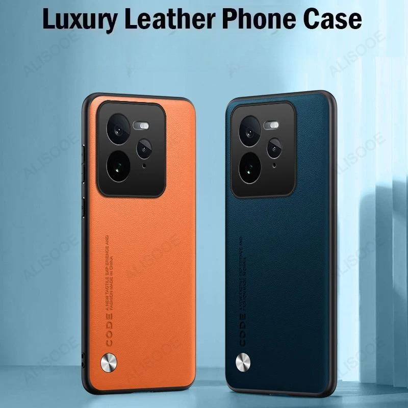 Hülle für Realme GT 7 Pro / GT7 Hülle Luxus Fasertextur PU-Leder Schutz Rückseite Abdeckung Capa Stoßfeste Hüllen