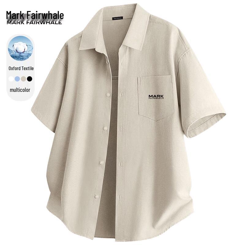 Mark Fairwhale Men s Short Sleeve Oxford Lapel Shirt M