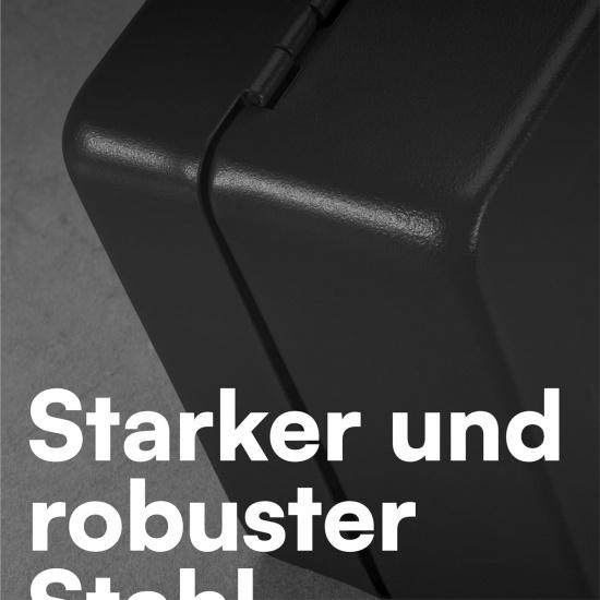 Petty Cash Tin Steel Money Safe Box with Lock 2 Keys - Black