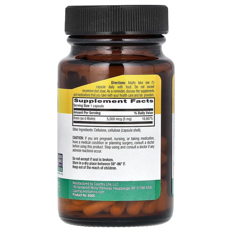 High Potency Biotin, 5 Mg, 60 Vegan Capsules
