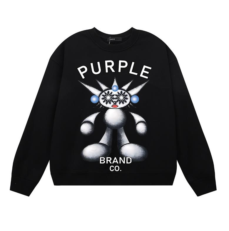 Grenzüberschreitender E-Commerce Herbst und Winter Lila klassischer Buchstabenaufdruck Amerikanische Streetwear Trendmarke schwerer Pullover Frottee Pullover