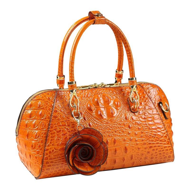 Genuine Leather Crocodile Pattern Women Bag Handbag Women's New Fashion Shoulder Messenger Bag Large Capacity Pillow Bags