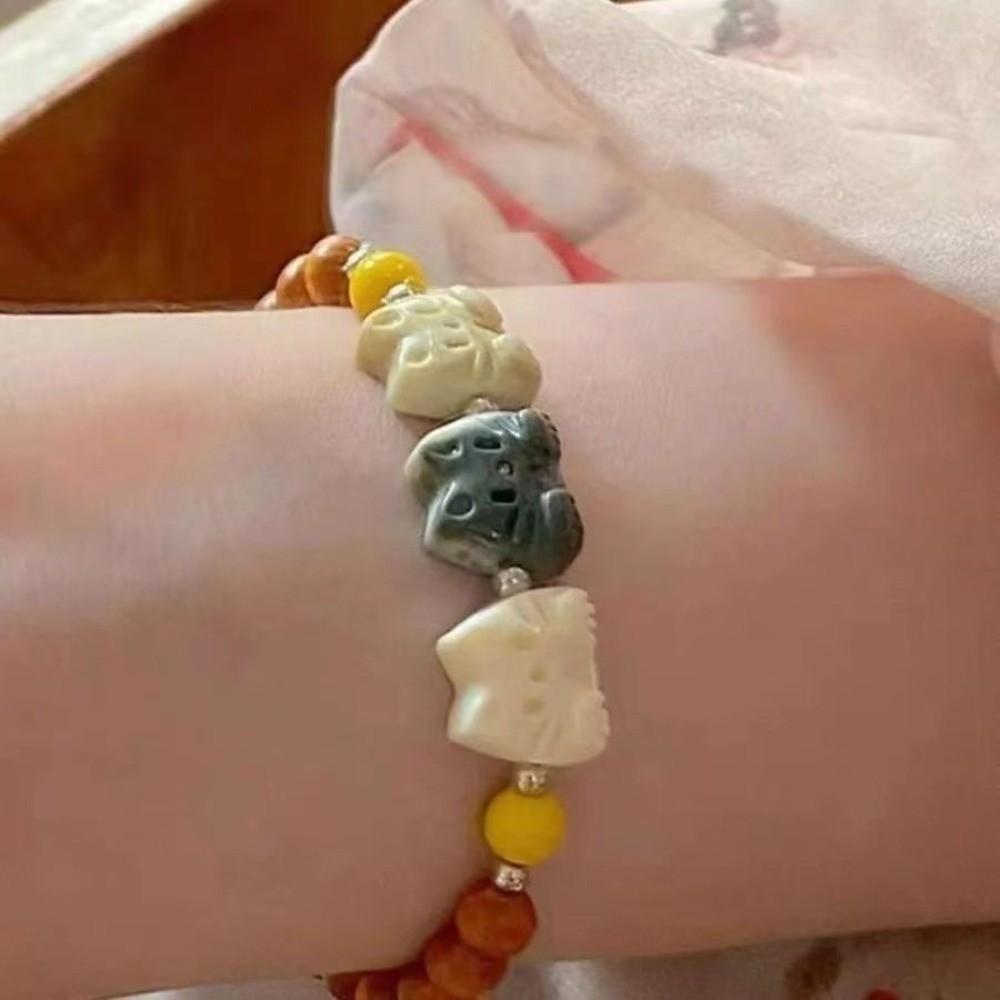 Hand Jewelry Cute Biscuit Cat Bracelet Adjustable Wristband Women Hand Bracelet Retro Cat Beads Bracelet Lovers