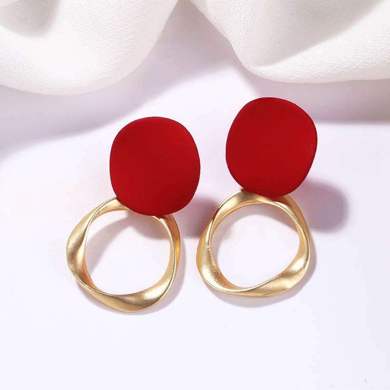 

New Stylish Metal Dangle Earrings for Women Round Pendants Female Drop Earrings Sweet Girls Earrings brincos feminino