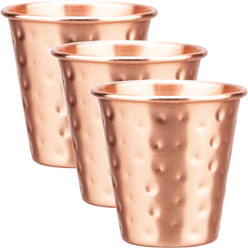 

3/4Pcs Mini 60Ml New 100% Copper Cups Pure Solid Moscow Mule Pure Copper Mugs-Shaped 2Oz Cocktail Cups Beer Milk Mug Drinkware 60ml