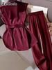 Women's Elegant Satin Figure-Hugging Casual Sleeveless Top & Solid Color Slim Fit Pants Set (Without Belt)
