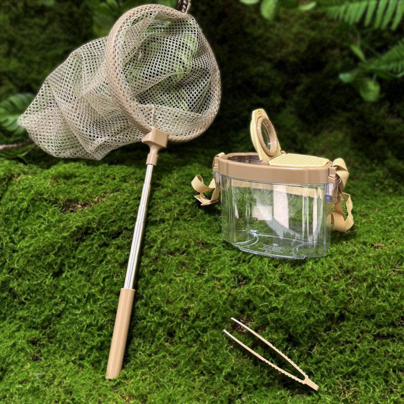 Kids' Outdoor Adventure Insect Observation Kit with Magnifying Glass, Butterfly Net, and Exploration Tools