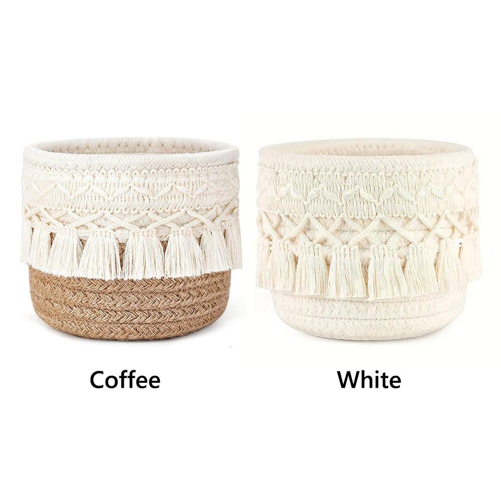 Cotton Rope Desktop Storage Basket White Coffee Snacks Box Home Decoration