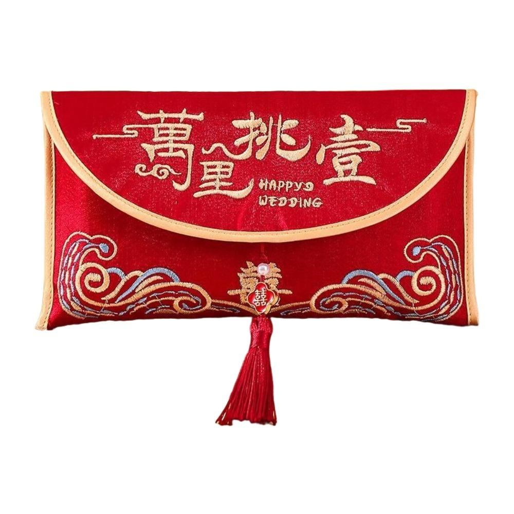 Brocade Cloth Tassel Brocade Red Envelope Spring Festival New Year Money Bag  Party Gifts