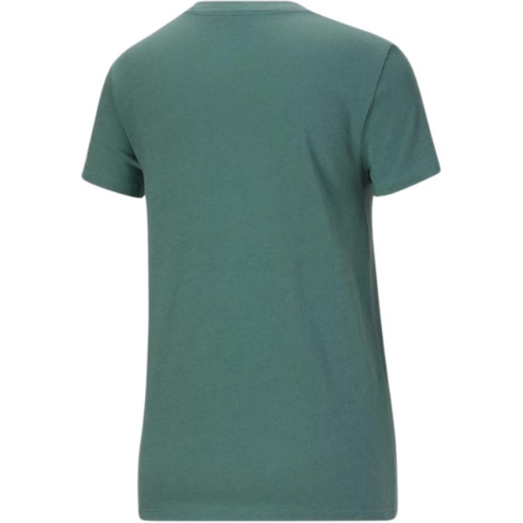 Puma Comfortable Round Neck Pullover Letter Short Sleeve T-Shirt Women Tops Green 588560-45