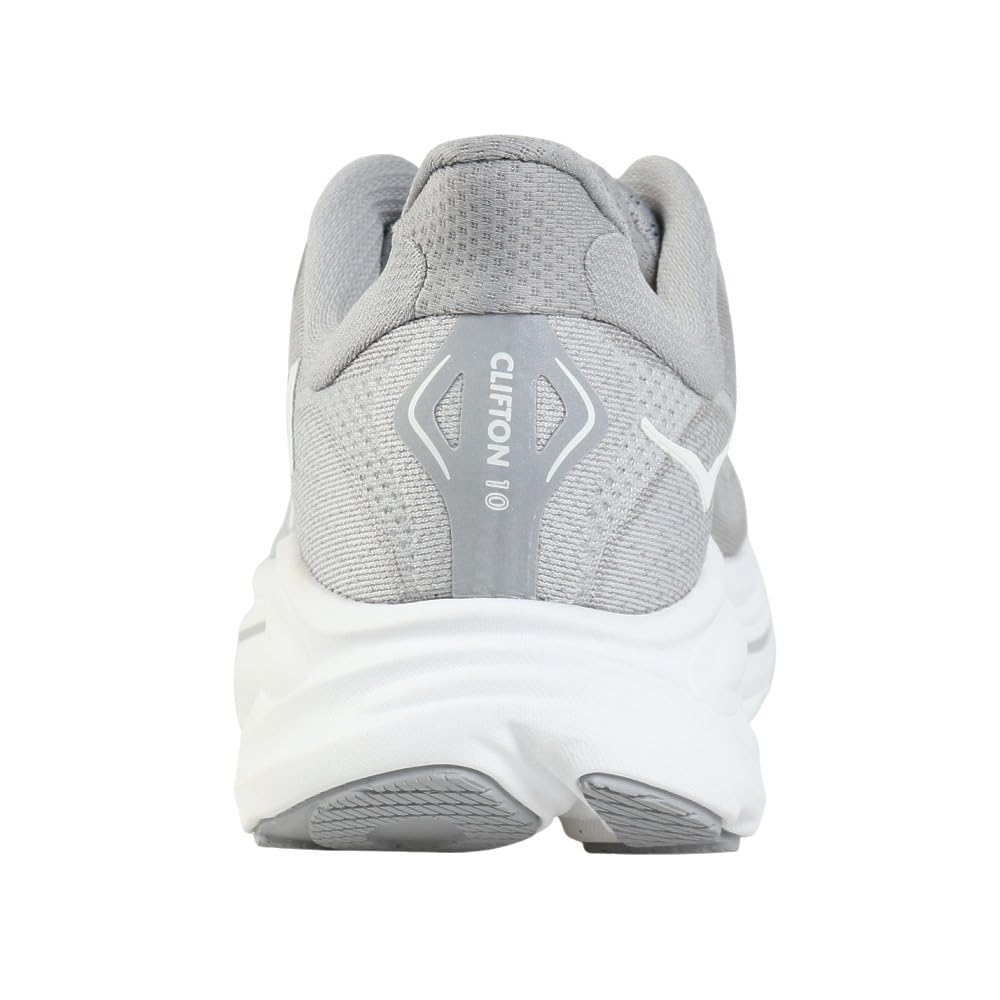 HOKA Clifton 10 Running Gray and Breathable Sneakers for Running and Walking Shoes, (1162030-STLLR), Men's, Ultra-Lightweight, Cushioned, (Gray/Size
