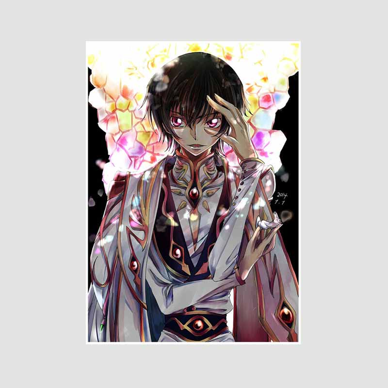 

White Paper Класичне аніме Code Geass Lelouch of The Rebellion Плакат Ретро Плакати та принти Малюнок Wall Art Decor DIY Home Room Decor Painting 42x30cm
