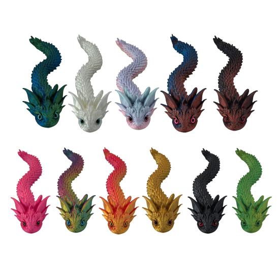 3D Printed Snake Figurine Flexible Articulated Snakes Model Stress Relief Fidget Toy for Home Office Desk Ornament Aquarium Landscape