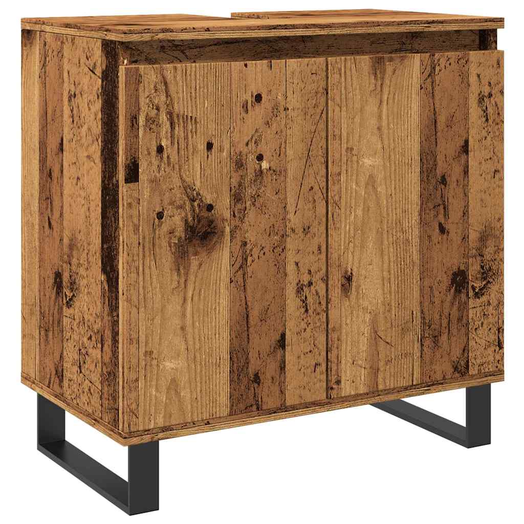 Bathroom Cabinet with Rustic Wood Look 58 x 33 x 60 cm Engineered Wood