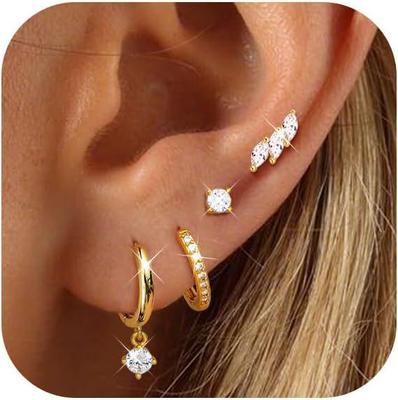 Set Cercei Stud Floare Zirconie Modă 2024 - Cadouri Bijuterii Femei