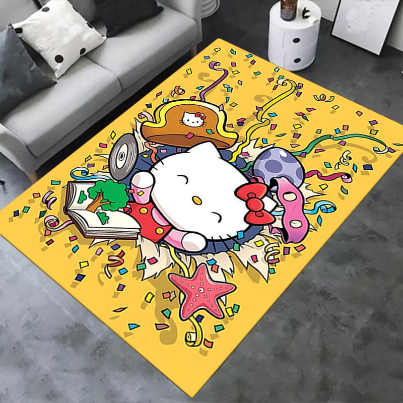 Office Rug Hello Kitty, Party Anti-Slip Rug, Machine Washable for Living Room, Bedroom, Office, Multiple Sizes, Bedroom Mat, Decorative Mat, Durable M