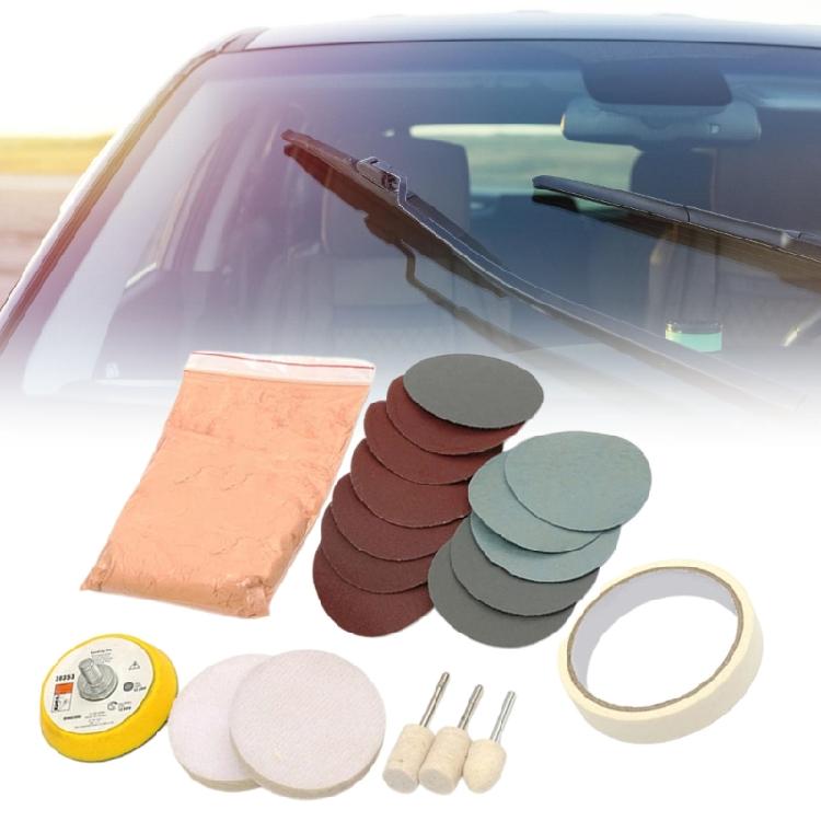 20 Pieces Car Windshield Polishing Pads Set For Scratch And Stain Removal Automotive Glass Sandpaper Polishing Kit