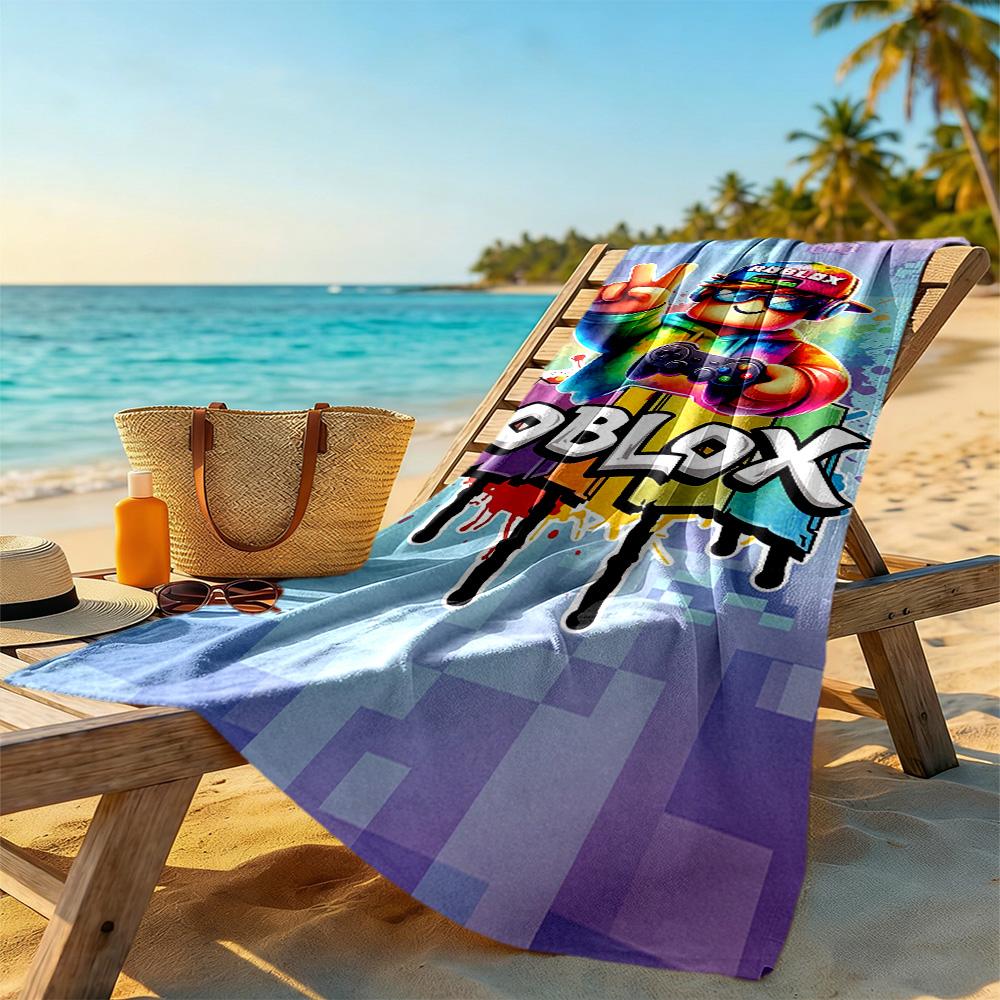 Asciugamano da Spiaggia Roblox Super Morbido & Assorbente Confortevole Leggero Adatto per Sport, Viaggi, Nuoto, Yoga, Bagno, Spiaggia, E Piscina