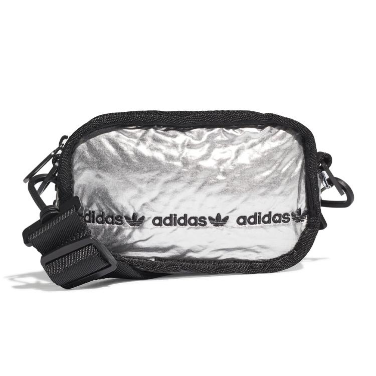 Adidas Originals MINI Nylon Fabric Shoulder Bag, Crossbody Bag, Handbag, Clutch Mini Unisex Silver One Size серебряный