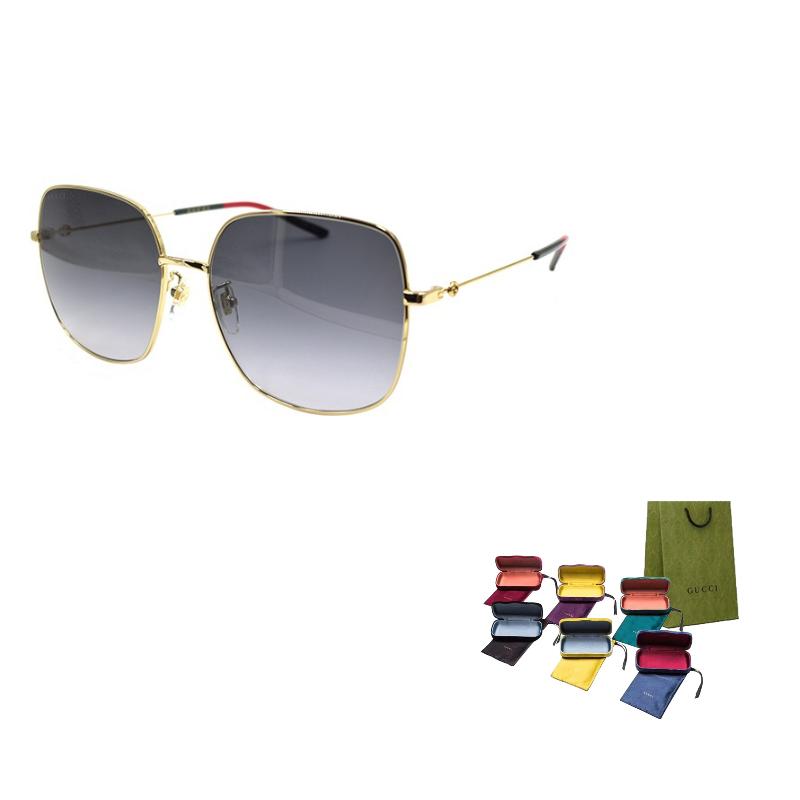 

GUCCI Lightweight Webbing Large Frame Holiday Travel Sunglasses Women s Gold/Gradient Grey 59