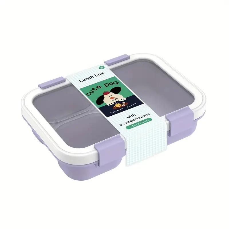 

Bento Box Leakproof Lunch Box with Lids Reusable Food Snack Storage Stackable Dishwasher Safe Containers for Office Travel Home фіолетовий