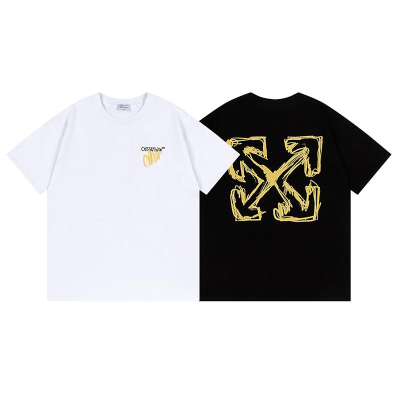 9065 Bianco Sporco 2026 Primavera/Estate Nuova Grafica Lettere Freccia Fantasia Girocollo con Cappuccio Manica Corta T-shirt da Uomo e Donna
