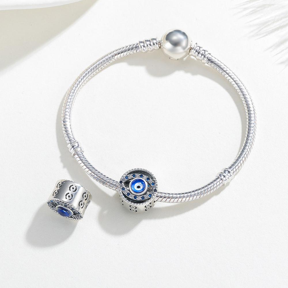 New 925 Silver Charm Turkish Blue Eye Series Beads Fit Bracelet Women's DIY Jewelry Love Daily Gifts