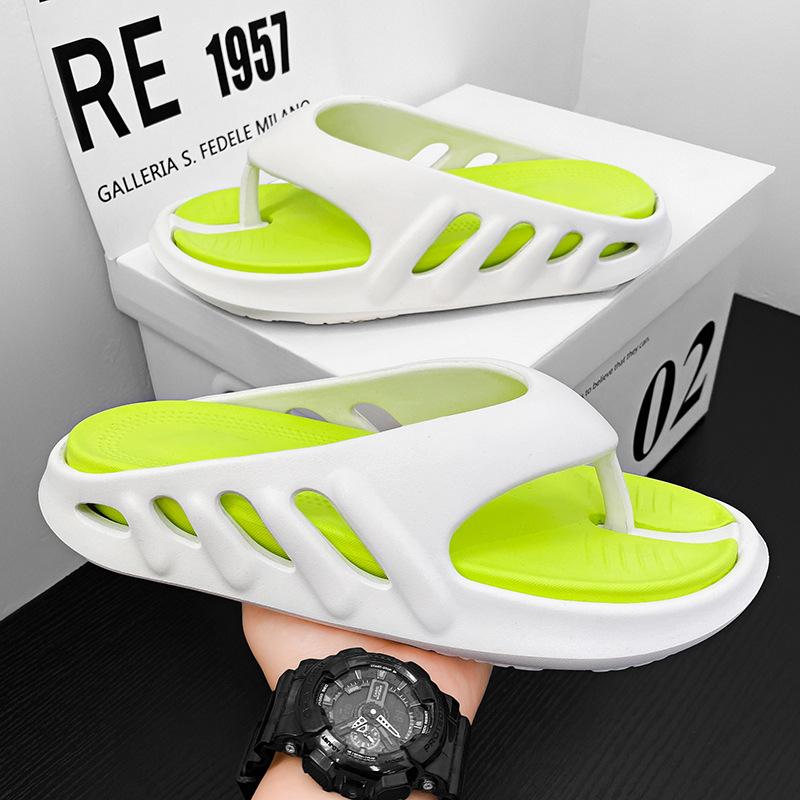 Fashion Litfun New Summer Beach Slippers For Men Home Non-Slip Bathroom Slides Men Fashion Casual Summer Sandals Thick Bottom Flip Flops