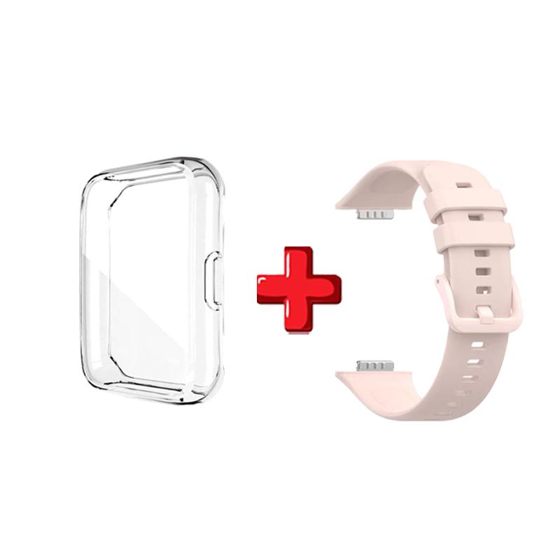 Silicone Strap For Huawei Watch Fit 2 Fit2 Watch Band Bracelet Replacement Accessories + Transparent TPU Protective Case