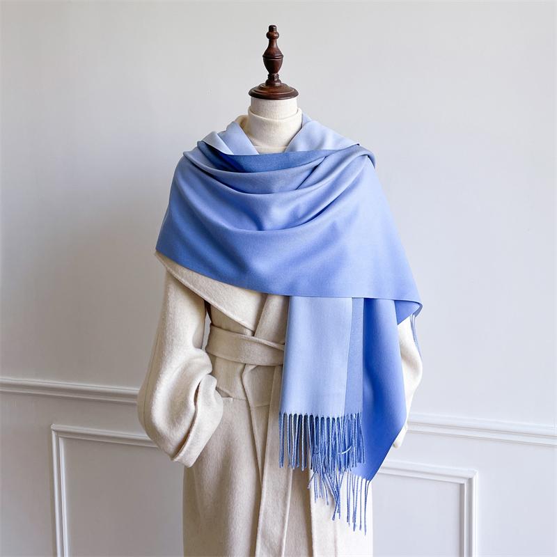 Luxury Winter Cashmere Scarf Women Gradient Handkerchief Warm Pashmina Female Shawl Wrap Soft Pareo Bufanda Winter Hijabs Stole