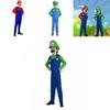 Super Mario Bros Luigi Kostüm für Kinder und Erwachsene Atmungsaktives Ganzkörper-Cosplay-Kleid mit exquisiter Verarbeitung