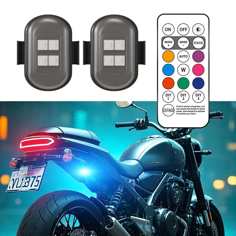 RGB LED Światła Stroboskopowe Samochodowe Motocyklowe LED Migające Pozycyjne Bezprzewodowe Światło Samolot Samolot Helikopter Światła Ostrzegawcze Akcesoria