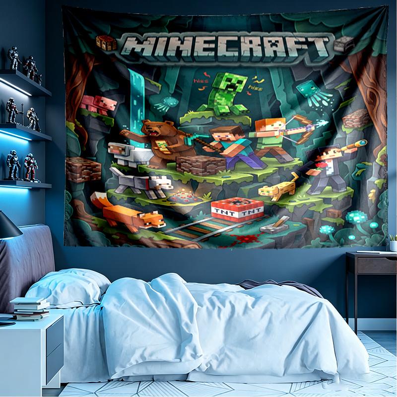 Minecraft1 (2) Print Tapestry, Lightweight Wall Hanging, for Bedroom, Dorm, Living Room, Home Art Decor, Birthday Christmas Gift for Friends
